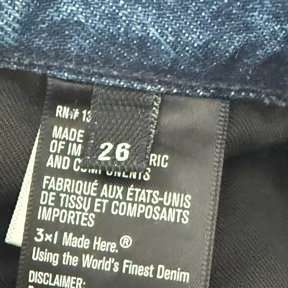 3x1 3x1 Fringe Straight Crop In Lima Jeans Dark Wash Size 26” - Picture 10 of 13